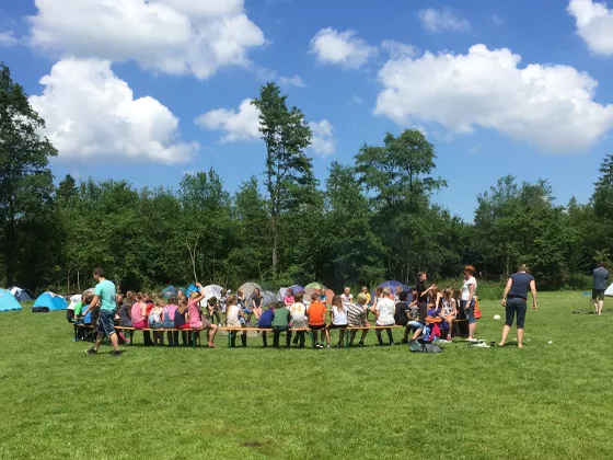 Schoolkamp bij camping de Abbert in Dronten